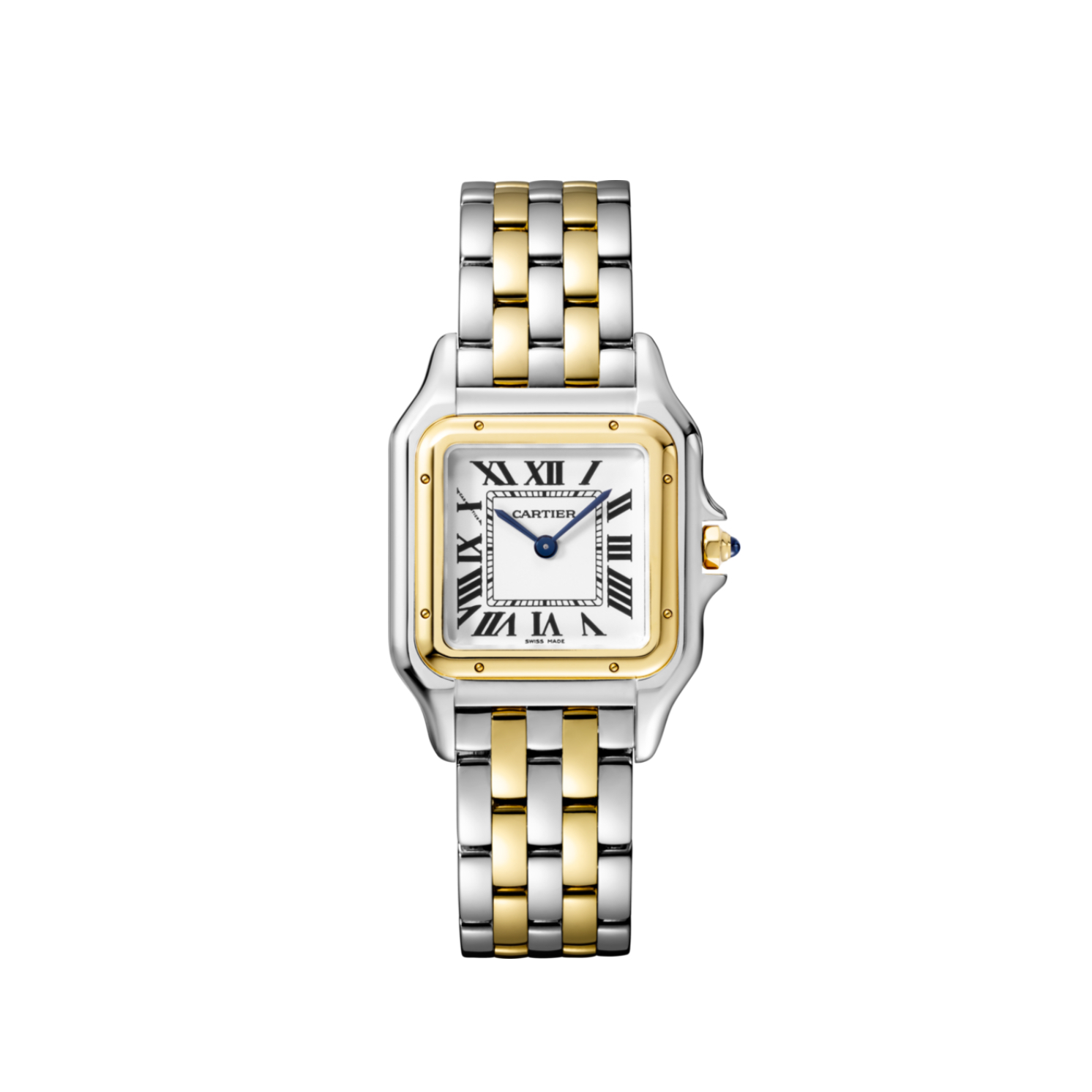 Picture of PANTHÈRE DE CARTIER - YELLOW GOLD AND STEEL QUARTZ MEDIUM