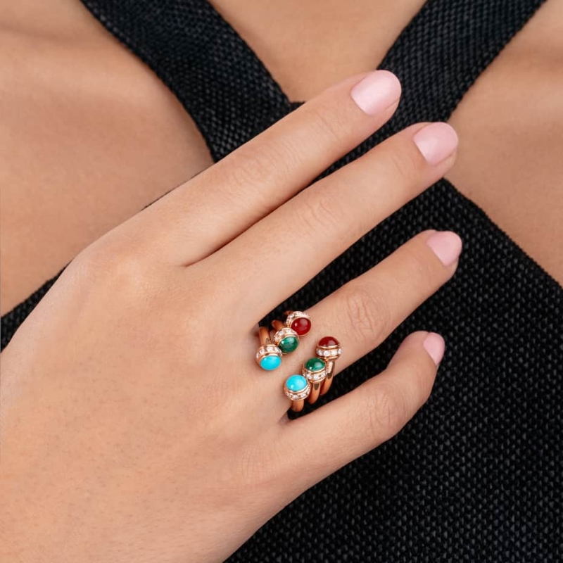 Resim PIAGET Rose Gold Possession Turquoise Diamond Open Ring