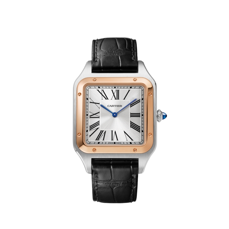 Resim SANTOS-DUMONT - STEEL & ROSE GOLD HAND-WOUND XL