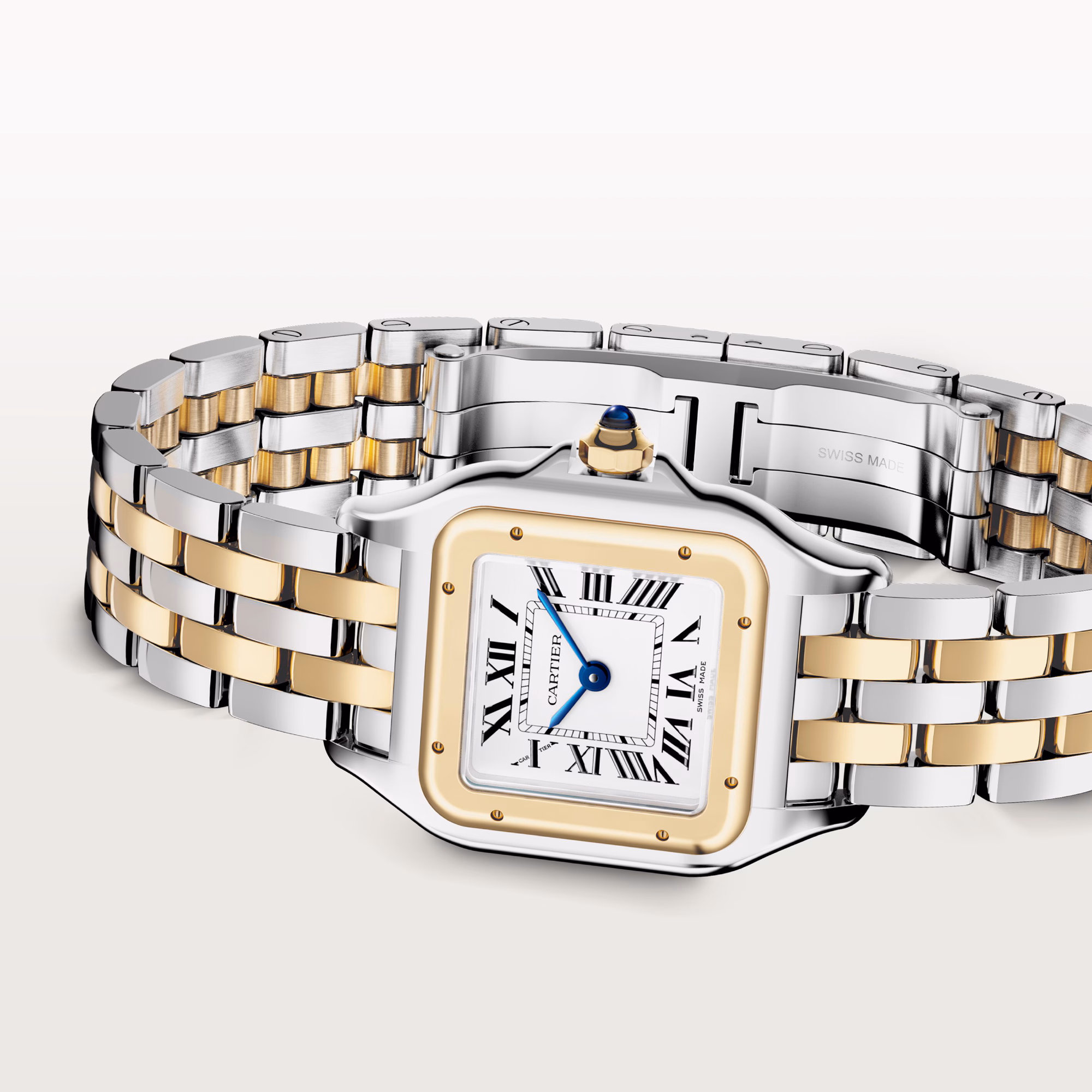 Picture of PANTHÈRE DE CARTIER - GOLD AND STEEL QUARTZ SMALL